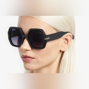 Marc Jacobs Brown Hexagonal Sunglasses Retro-Luxe Design
